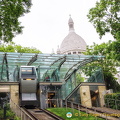 Upper station of Montmartre funicular at the foot of Sacre-Coeur